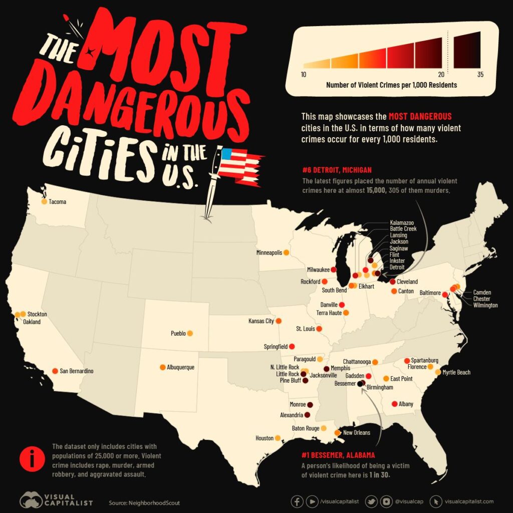 Most Dangerous Cities in the U.S. by Cost of Crime per Capita – HowStuffWorks